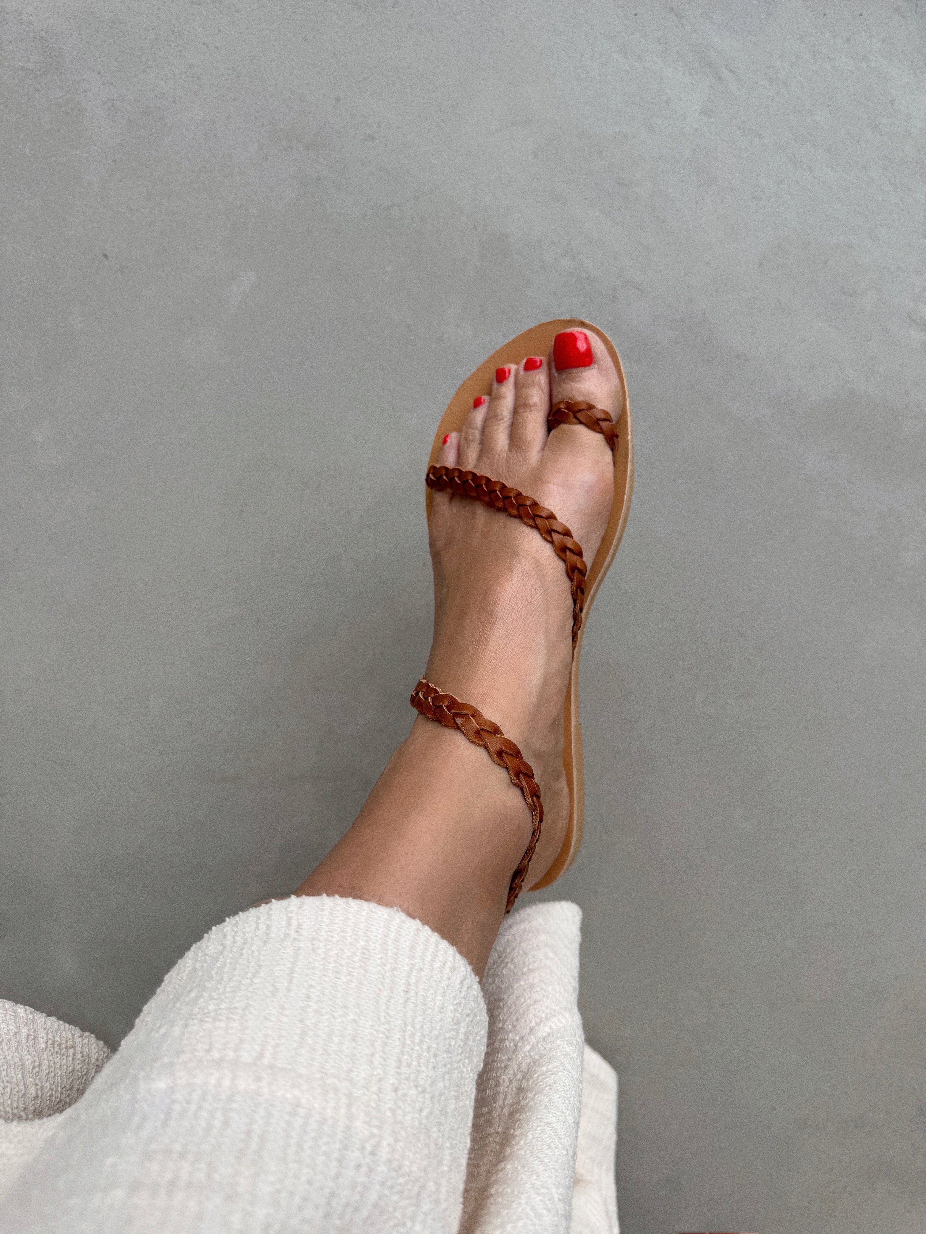 Plaited Sandals - Tan