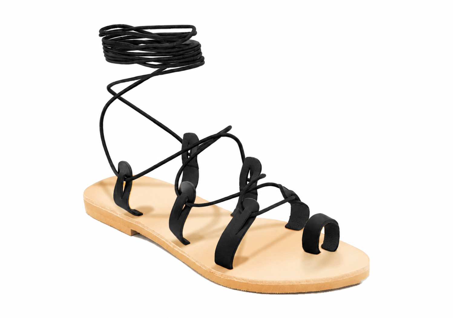 Gladiator Sandals - Black/Tan