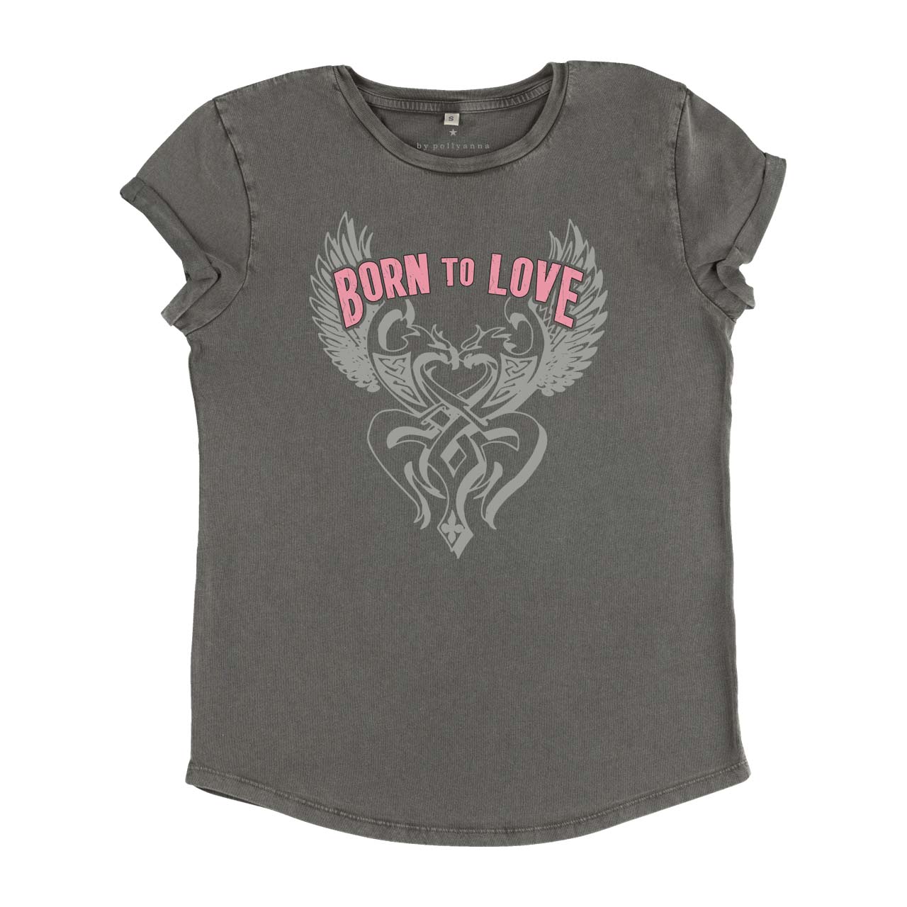 Born To Love Tee - Stone Wash Grey