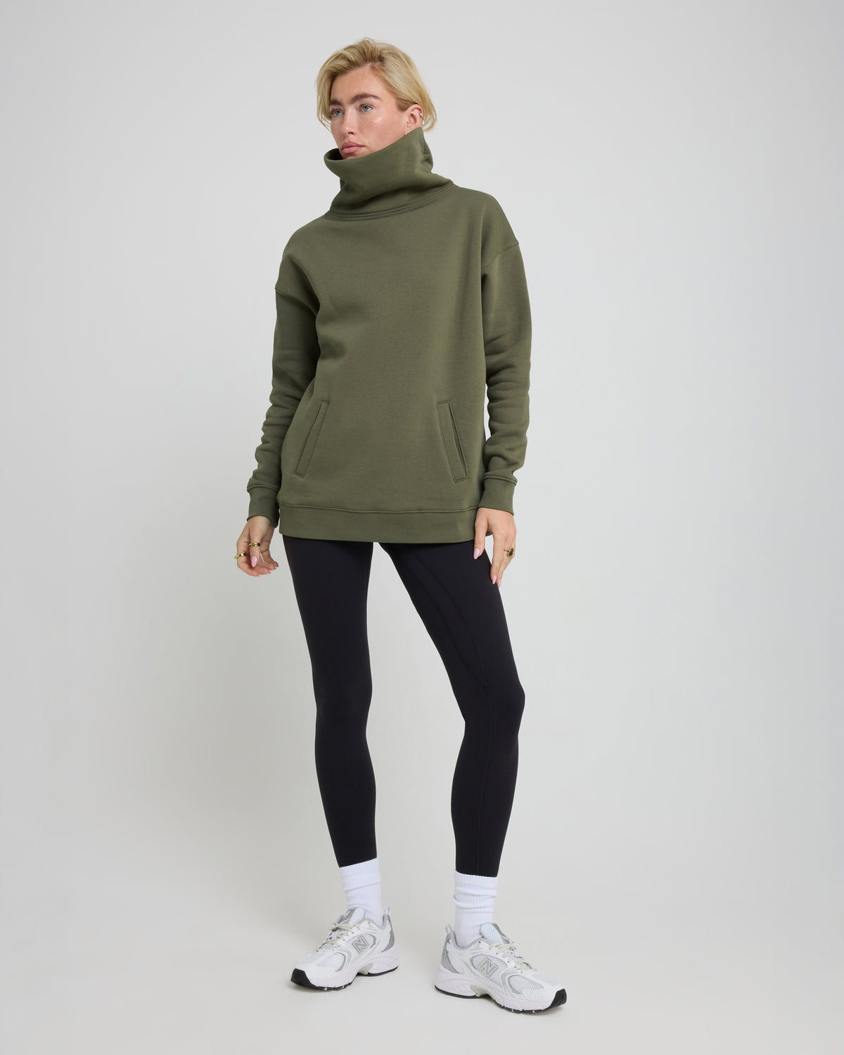 High Neck Sweatshirt - Olive