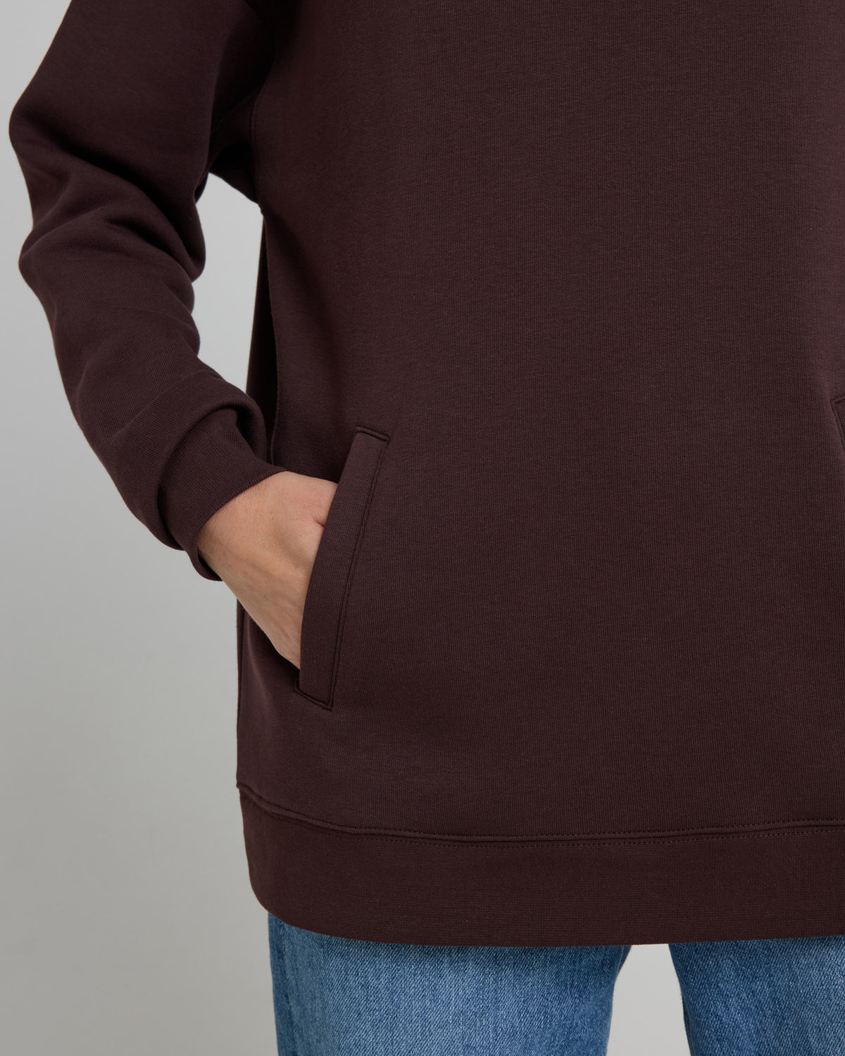 High Neck Sweatshirt - Bitter Chocolate
