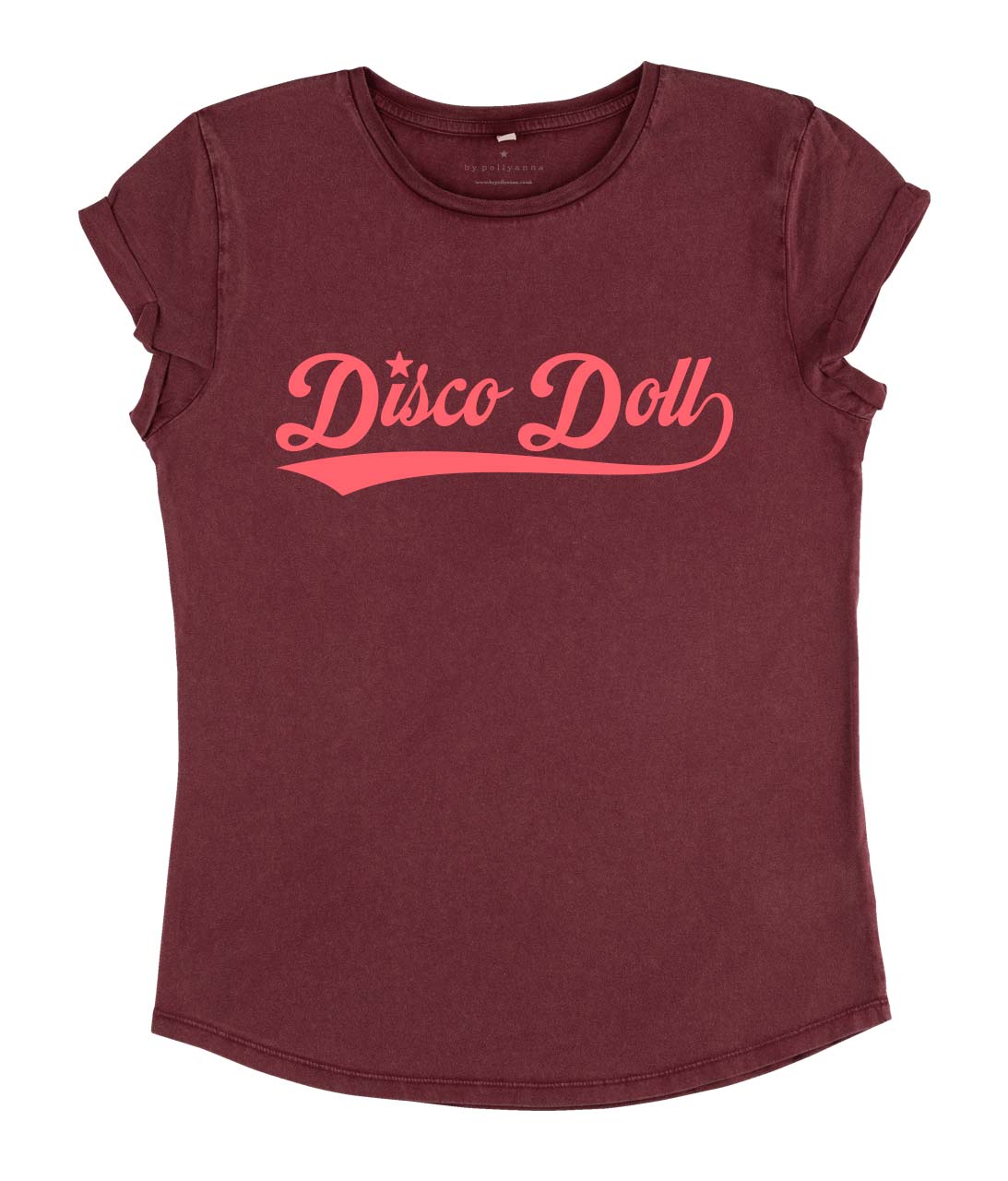 NEW Retro Disco Doll Tee - Stone Wash Burgundy