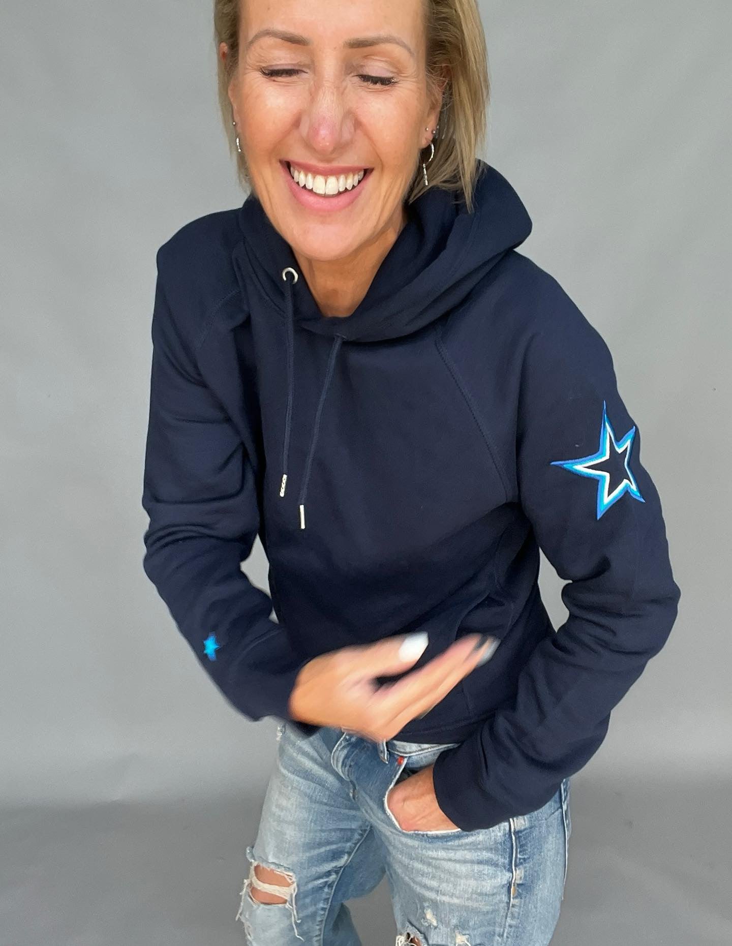 Navy Arm Star Hoodie - MADE TO ORDER