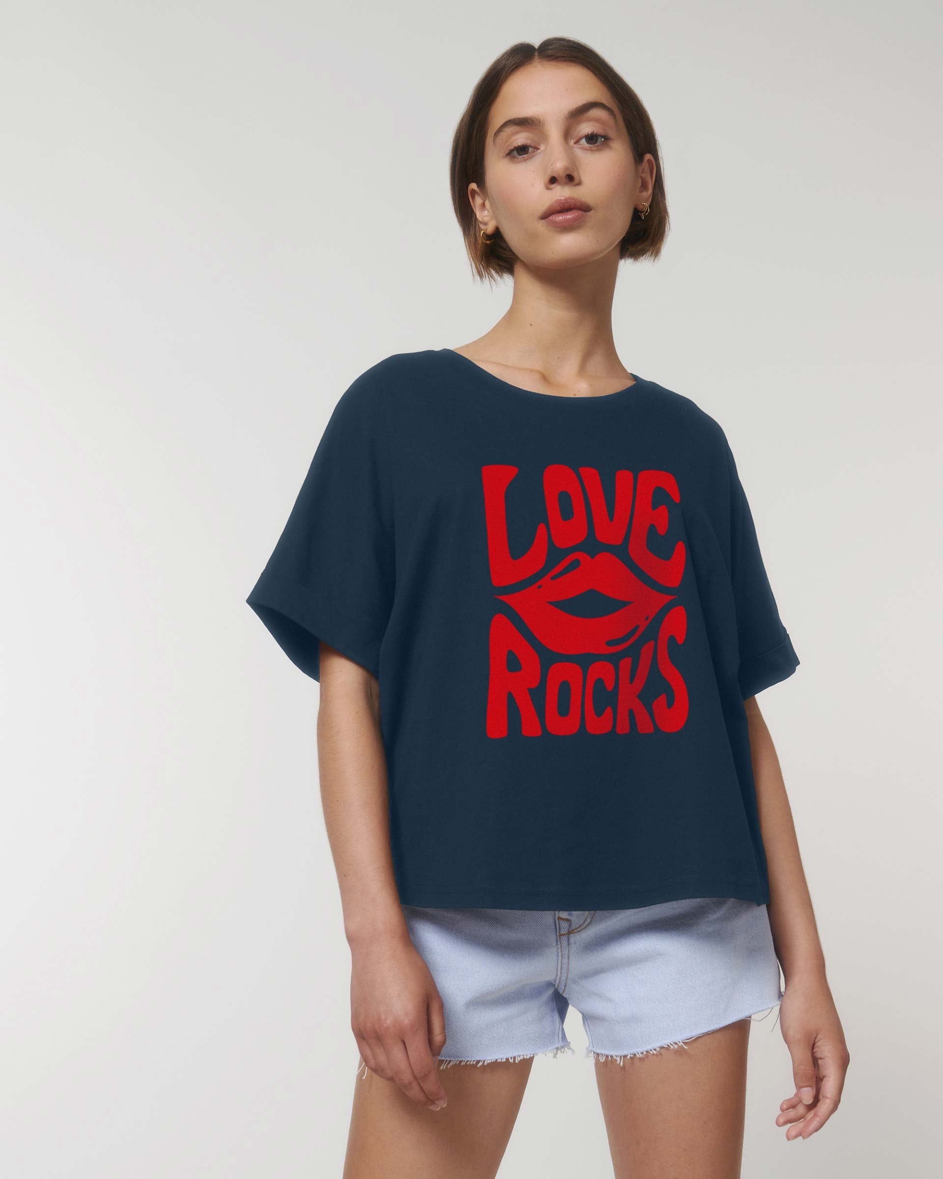 NEW Navy Love Rocks Tee - Boxy Fit