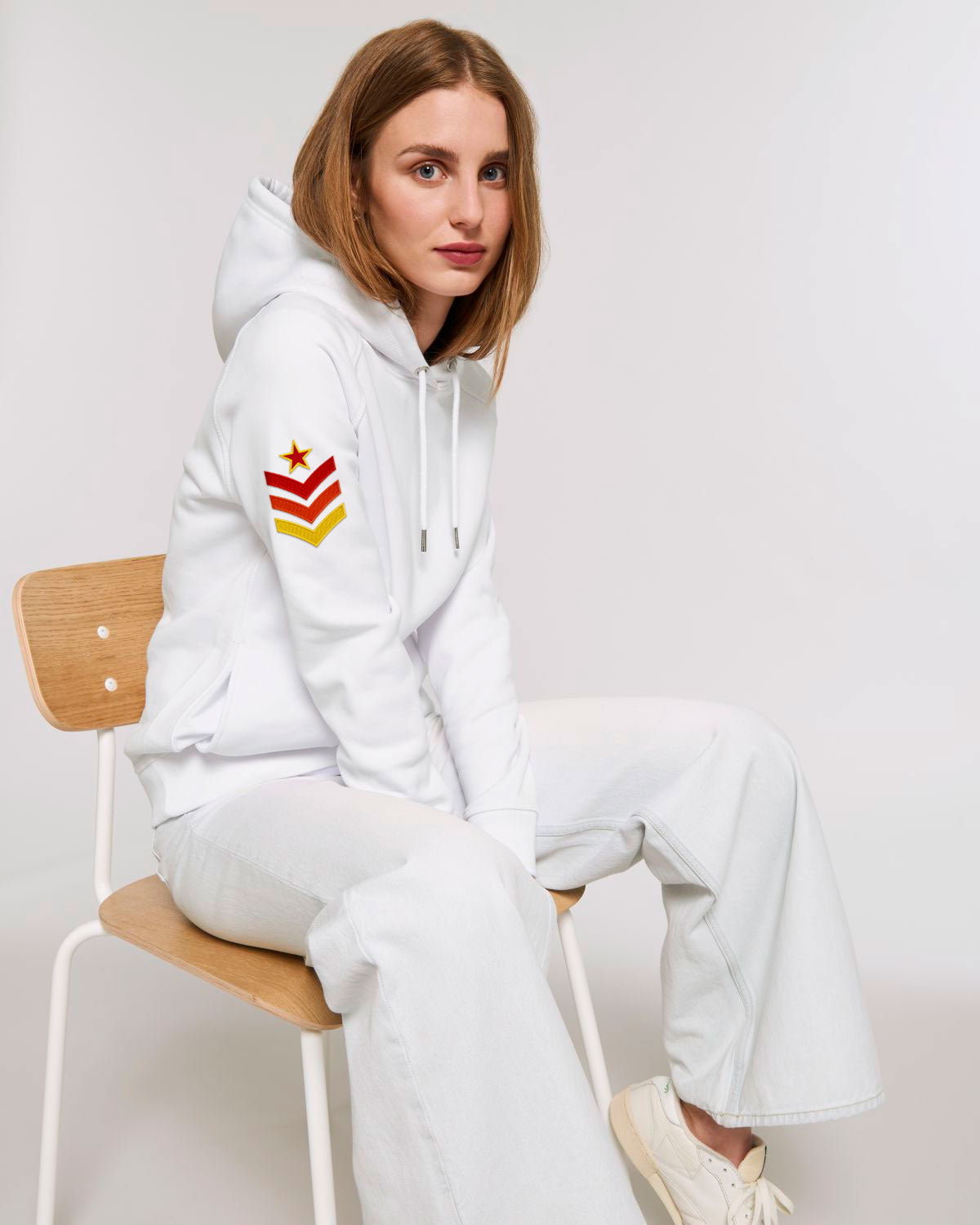 White Military Style Hoodie - MADE TO ORDER