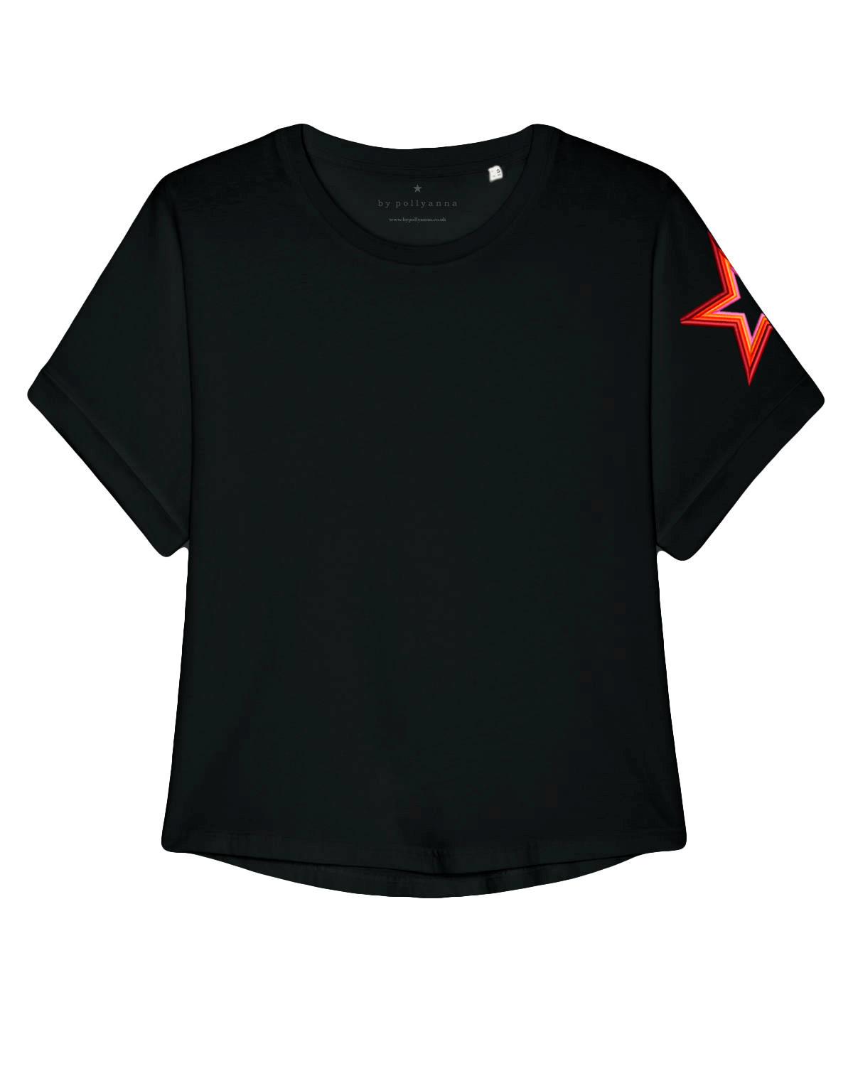 Black Arm Star Tee - Boxy Fit - MADE TO ORDER