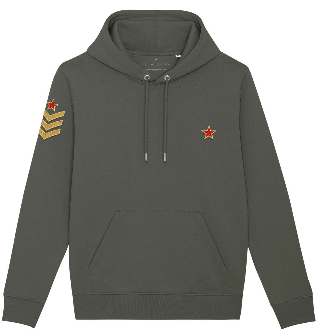 Khaki Military Style Hoodie