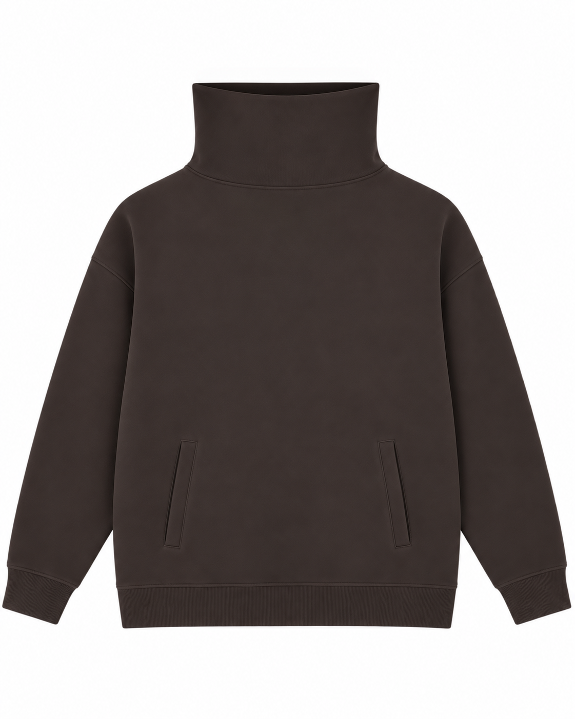 High Neck Sweatshirt - Bitter Chocolate