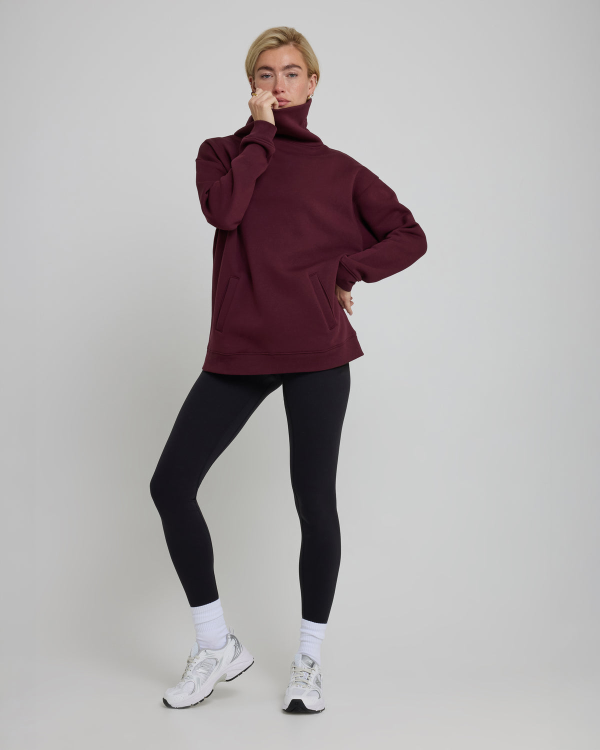 High Neck Sweatshirt - Burgundy