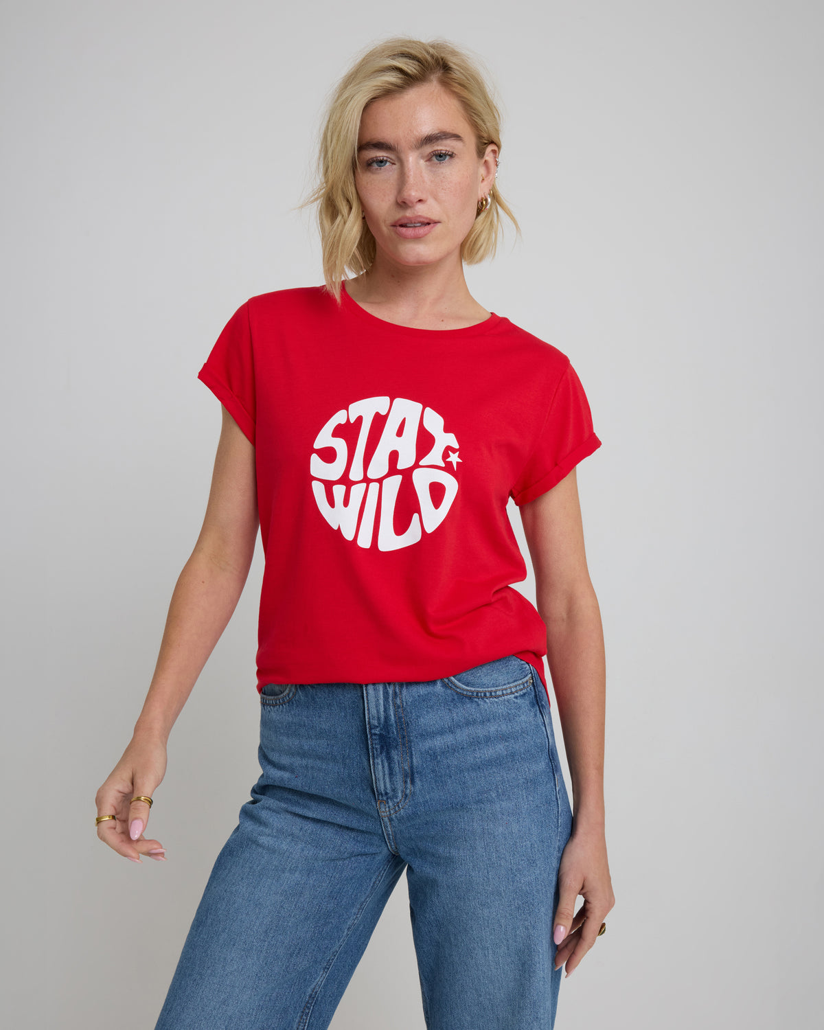 Red Stay Wild Tee