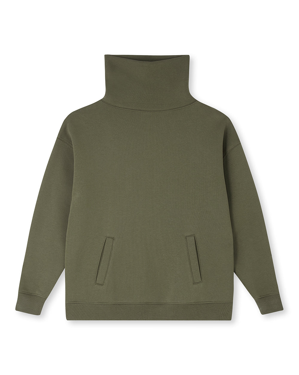 NEW High Neck Oversized Sweatshirt - Olive