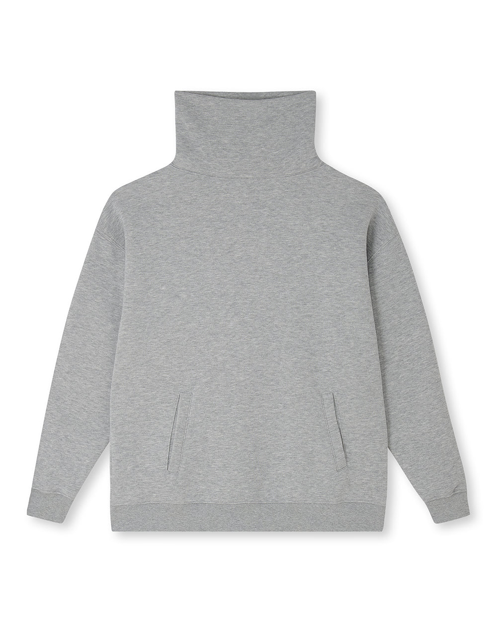 High Neck Oversized Sweatshirt - Marl Grey
