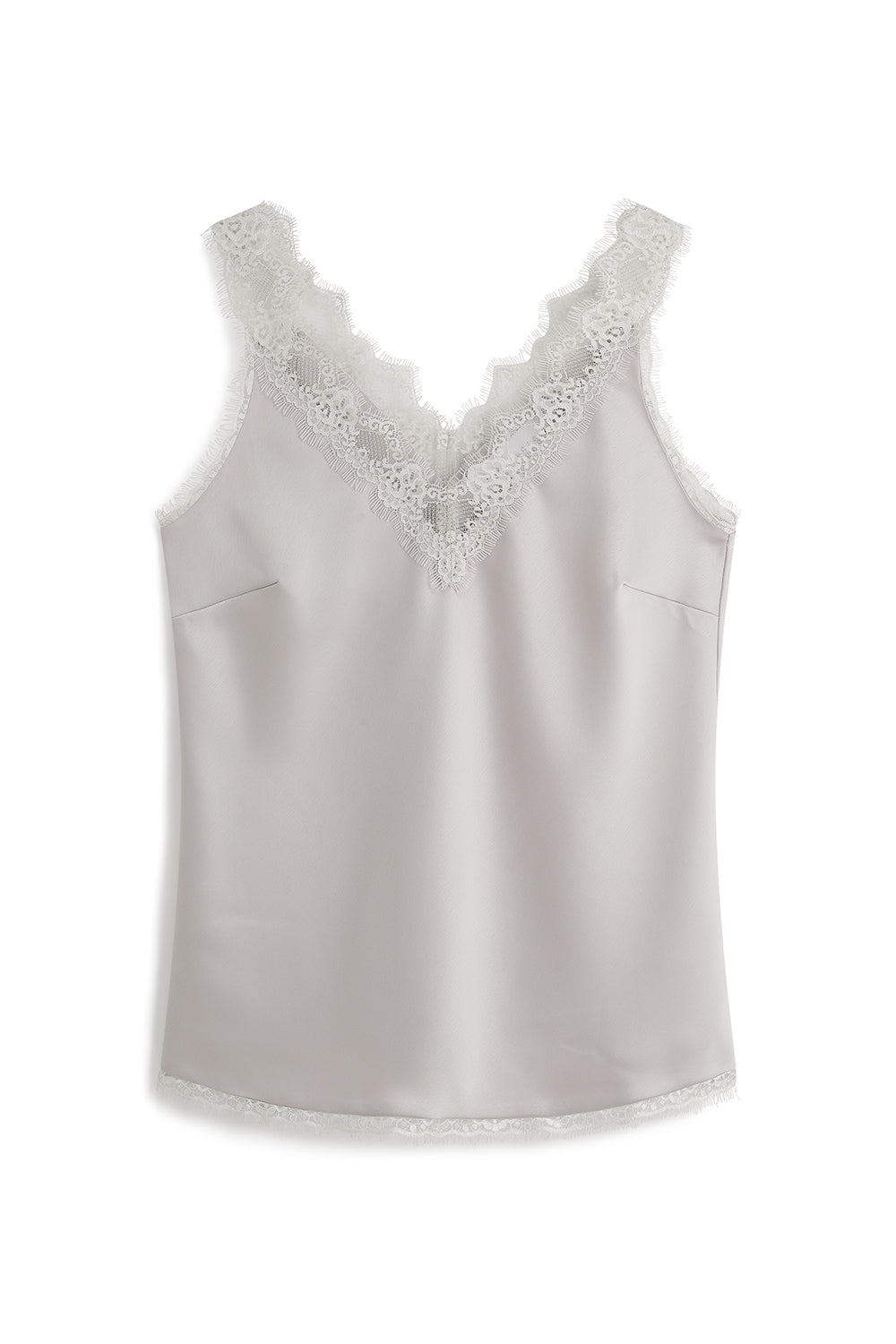Lace Trim Camisole - Light taupe