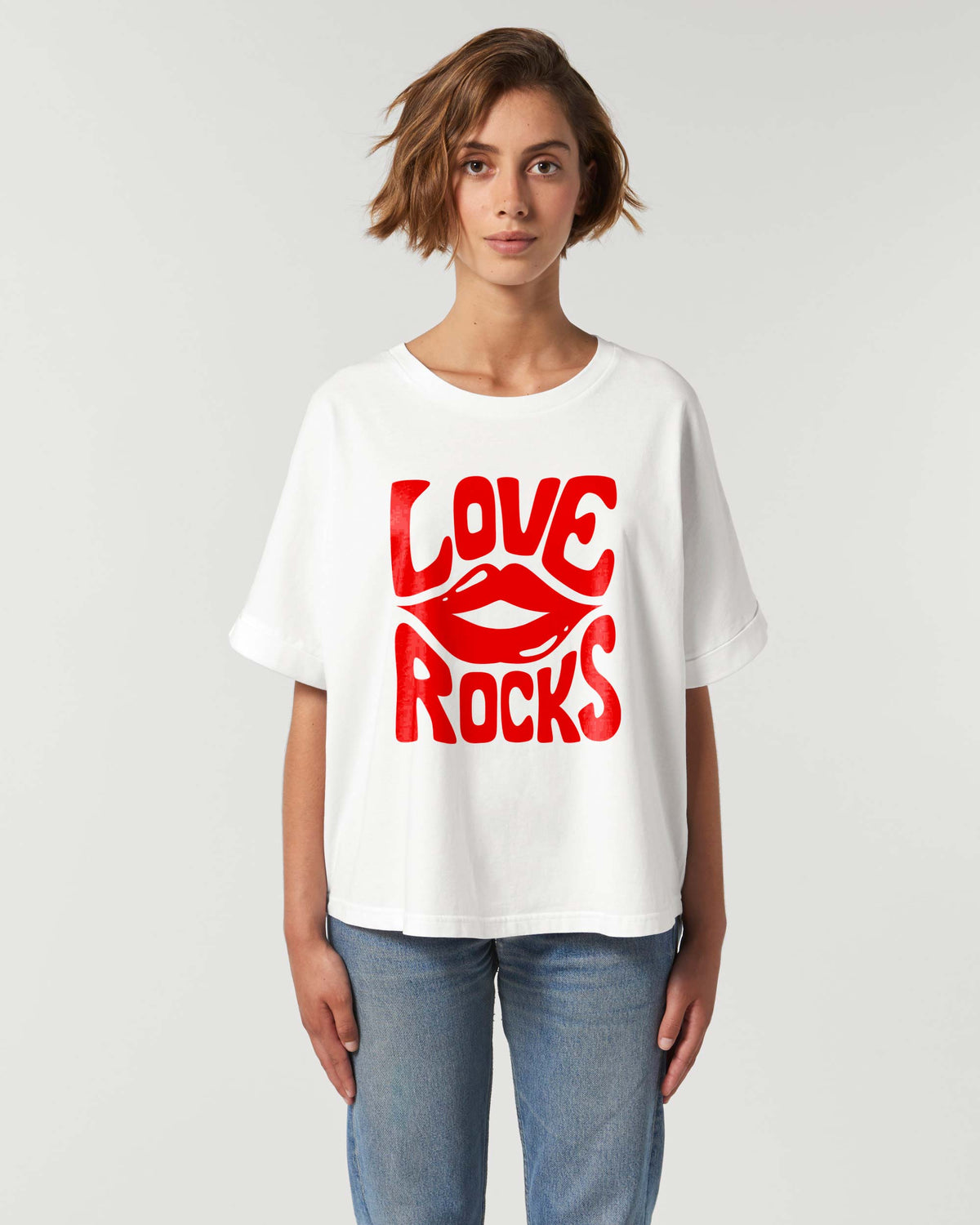 I Love Rocks Button Up ️ Love Rocks Tee - Boxy Fit