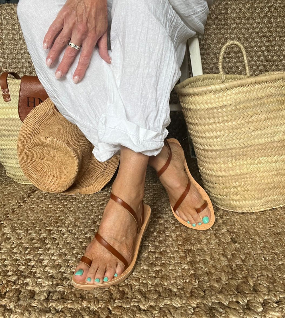 SANTORINI SANDAL FIRE CALFSKIN