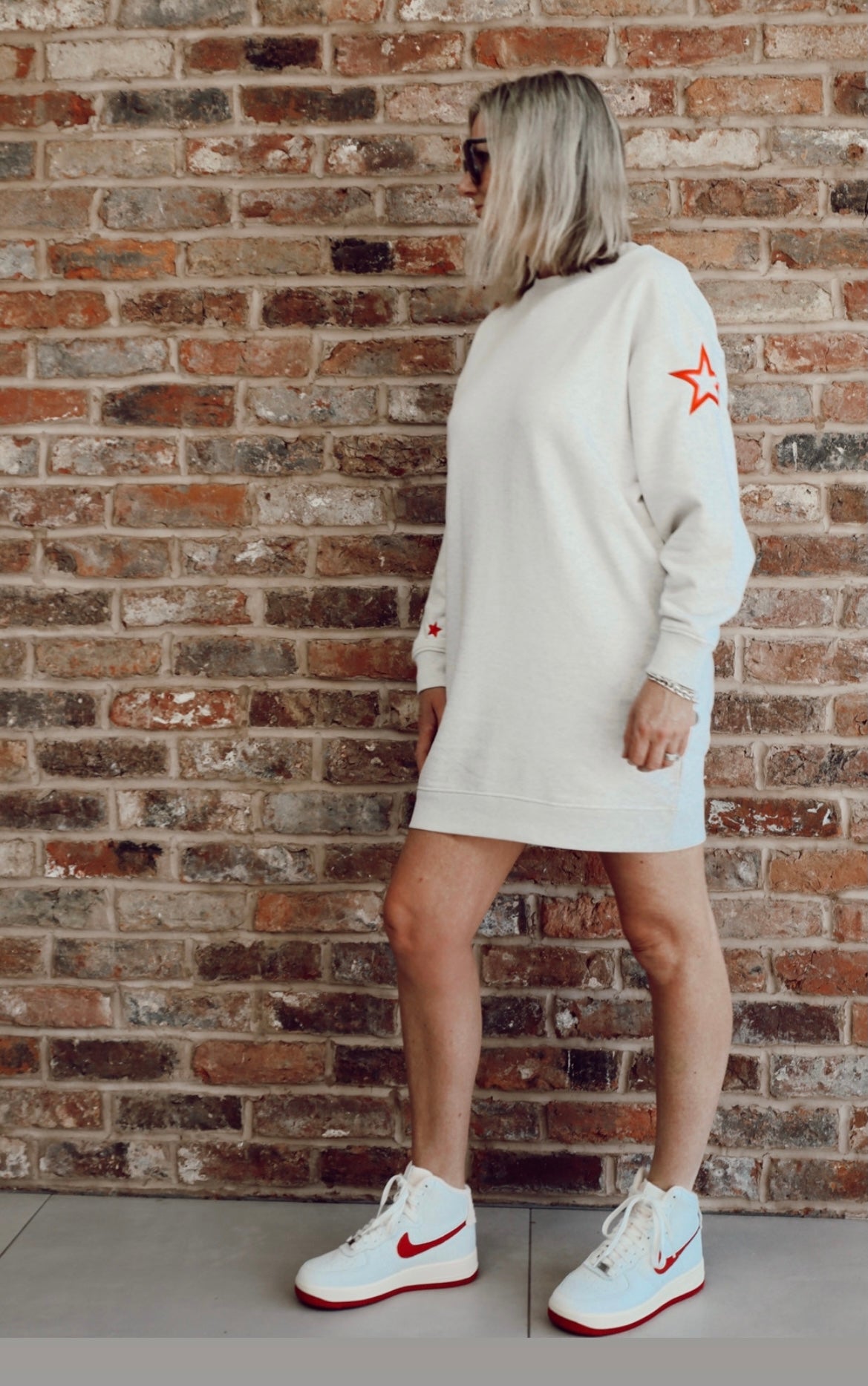 Oversized Sweatshirt Dress - Pale Heather Grey