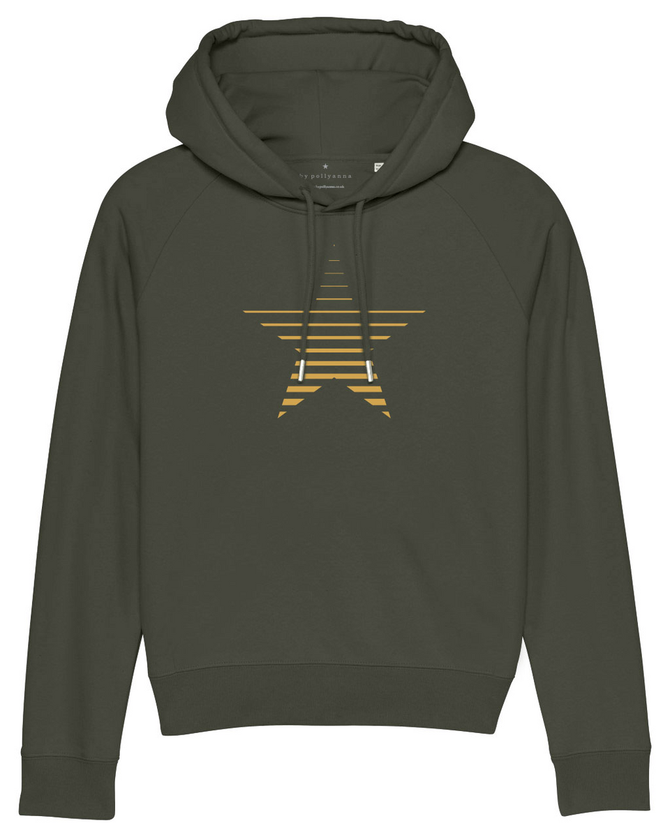 Khaki Striped Star Hoodie MADE TO ORDER