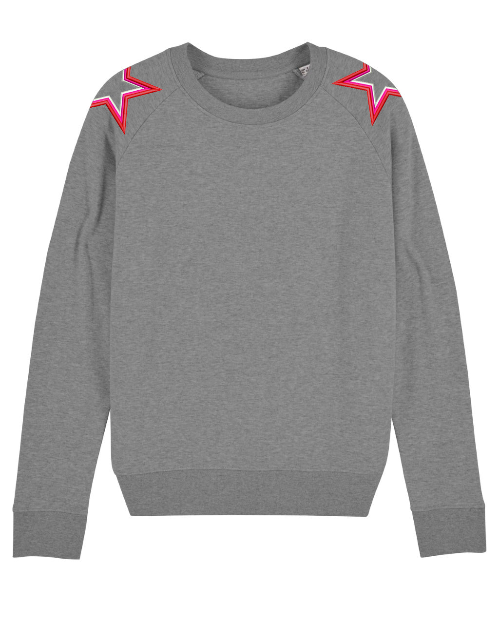 Mid Heather Grey Shoulder Star Sweatshirt