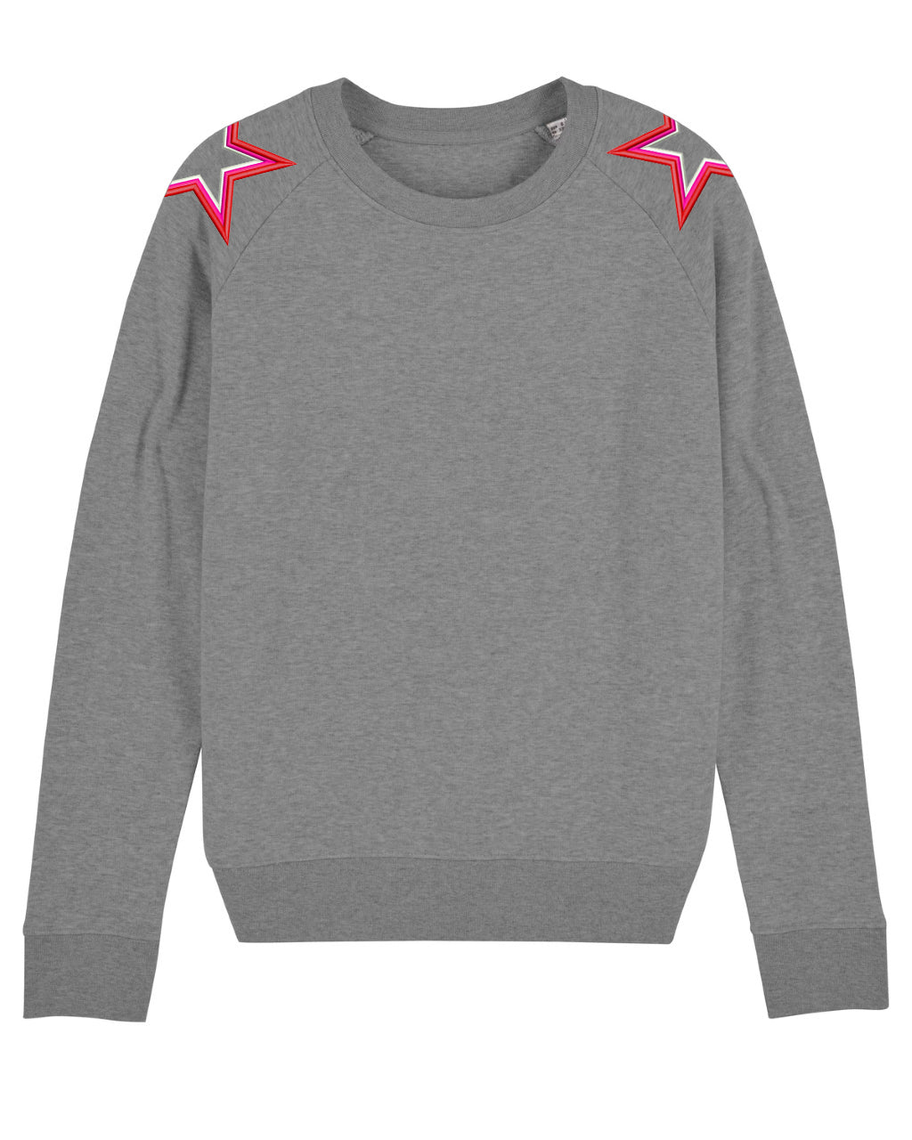Mid Heather Grey Shoulder Star Sweatshirt – Bypollyanna