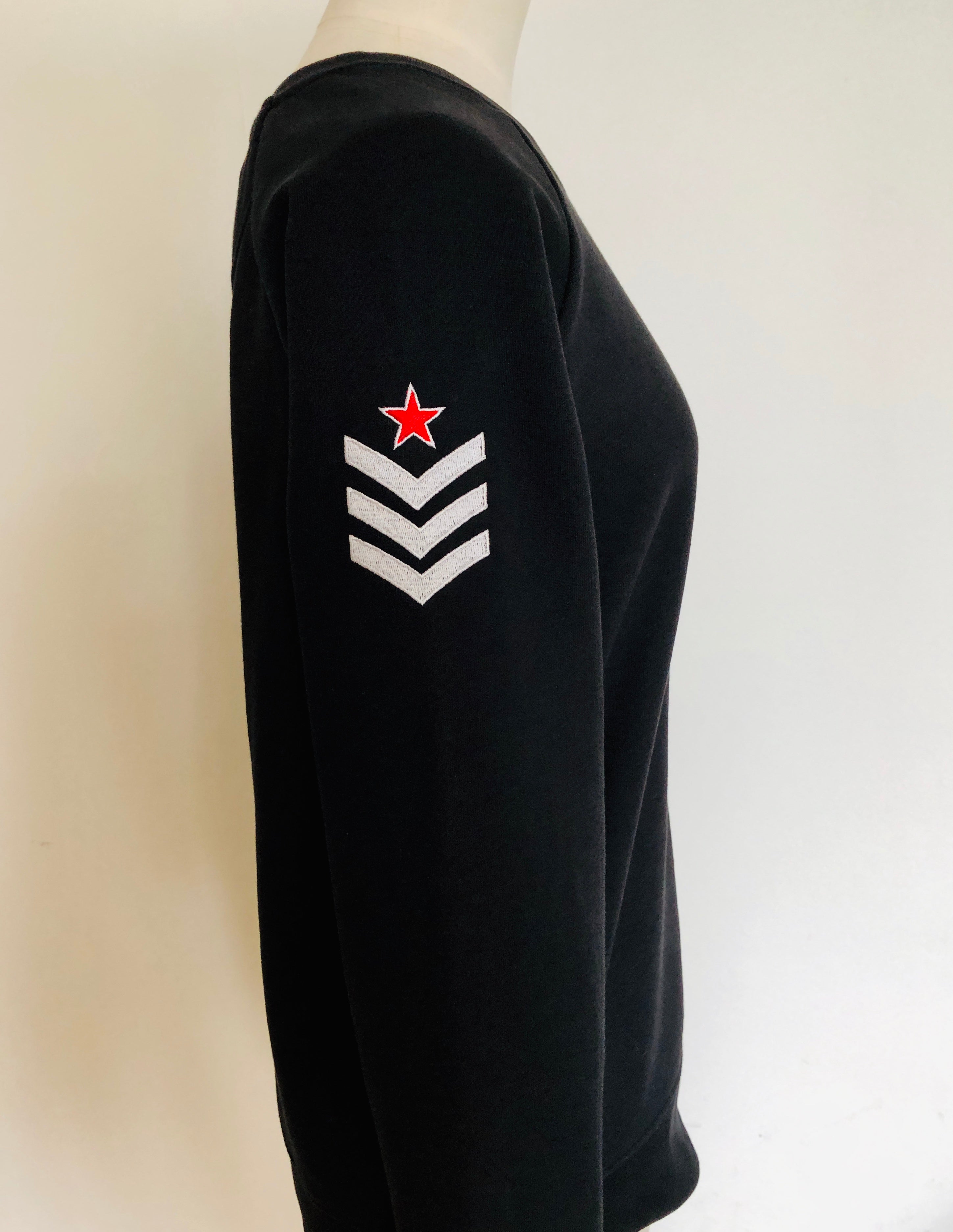 Black Military Sweatshirt - MADE TO ORDER