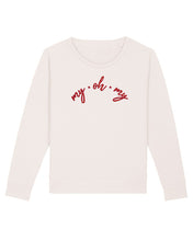 Load image into Gallery viewer, Vintage White My Oh My Sweatshirt (red embroidery). MADE TO ORDER